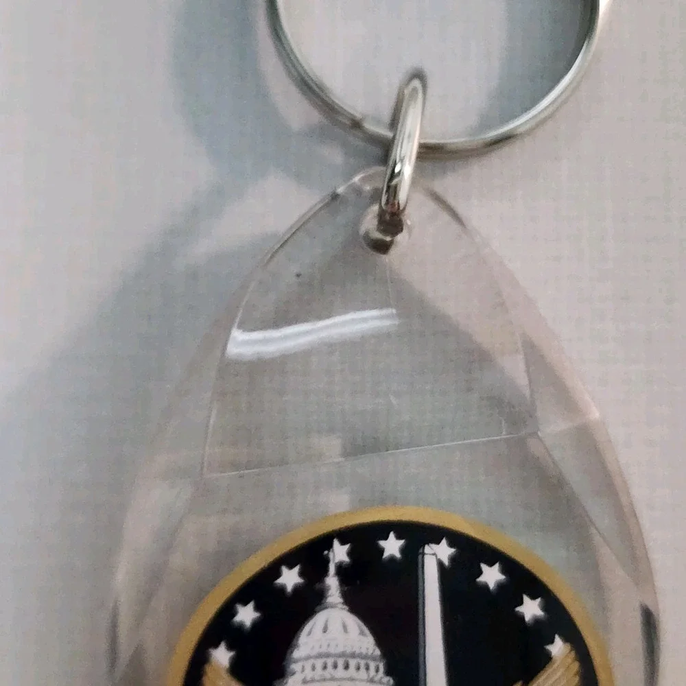 Washington DC Keychain Capitol Building Monument Eagle Acrylic Keyring Keychain